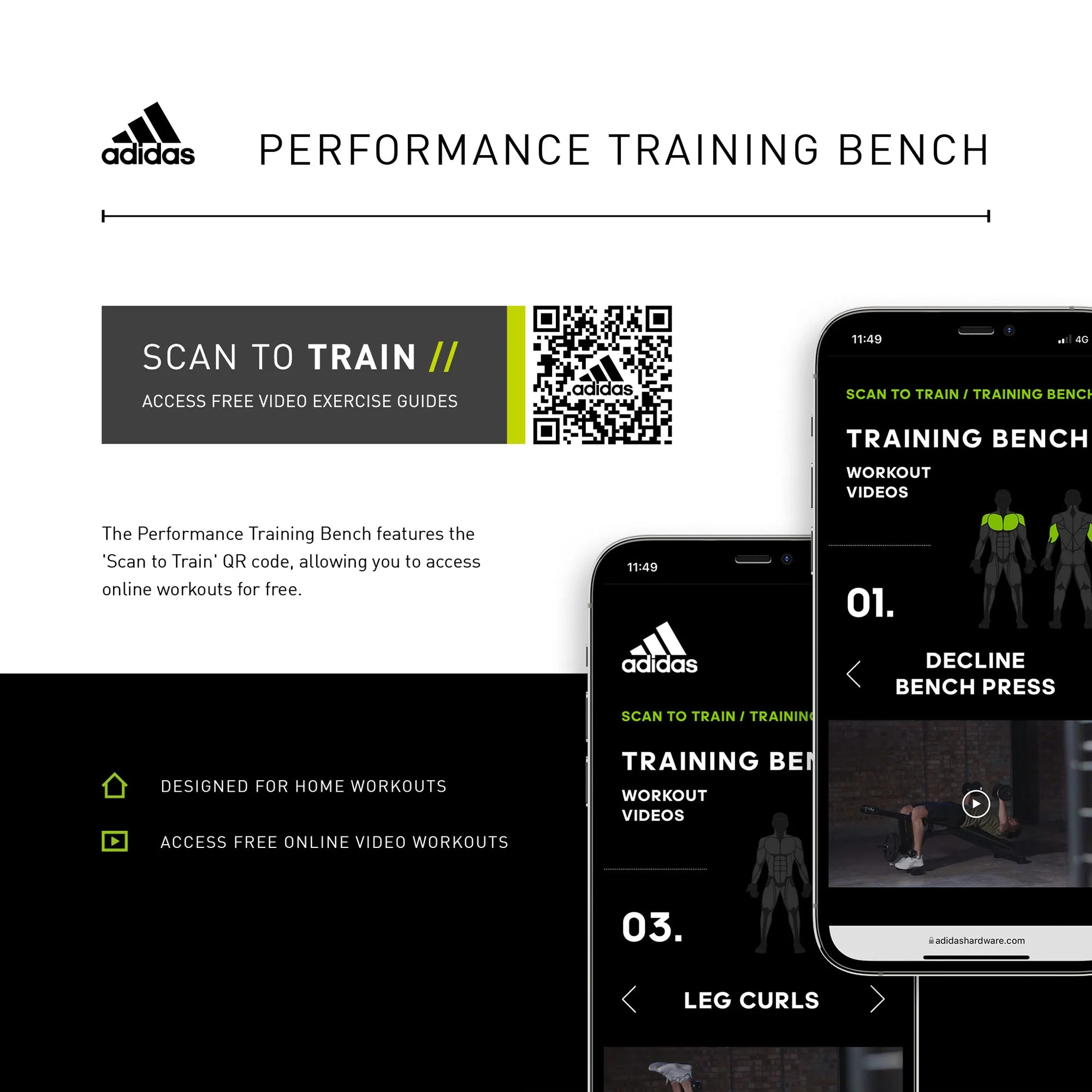 adidas Performance Training Bench - Image 3