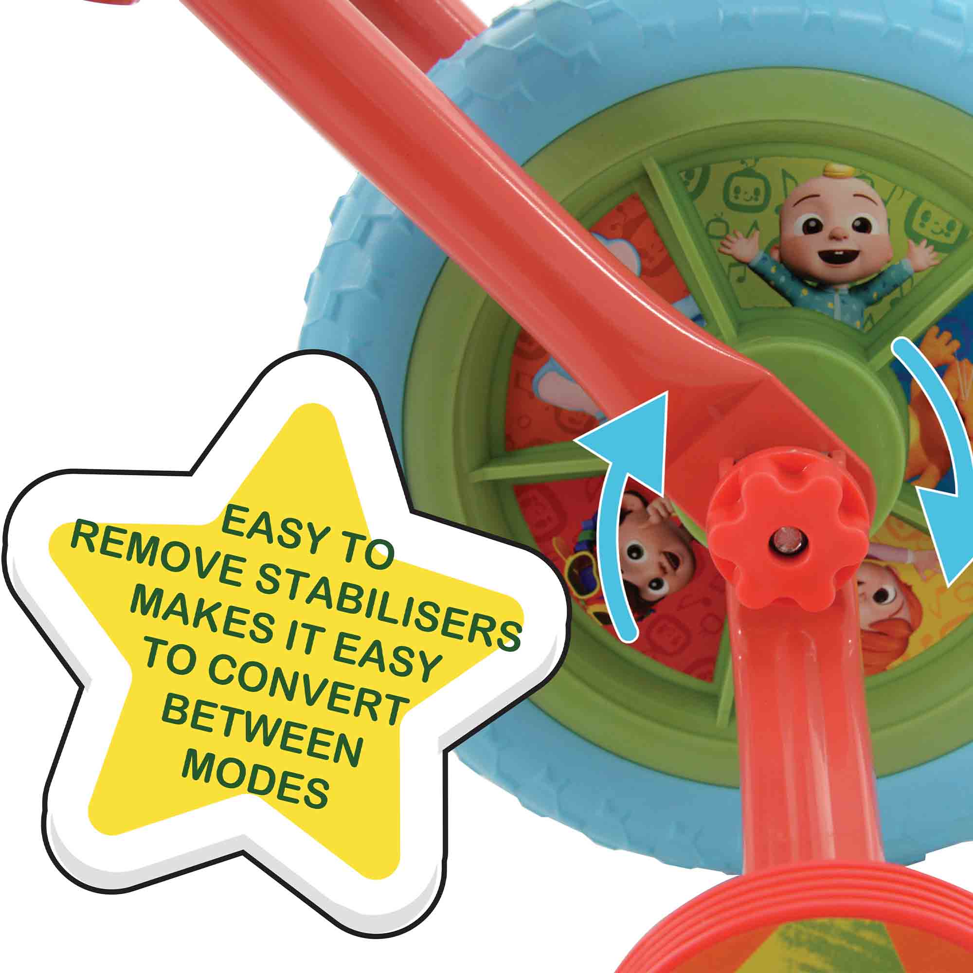 CoComelon 2-in-1 10" Wheel Size Training Bike - Image 8