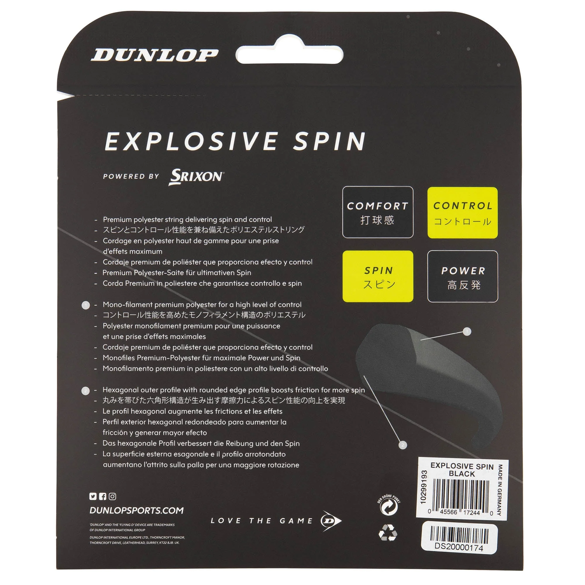Dunlop Explosive Spin Tennis String Set - Image 3