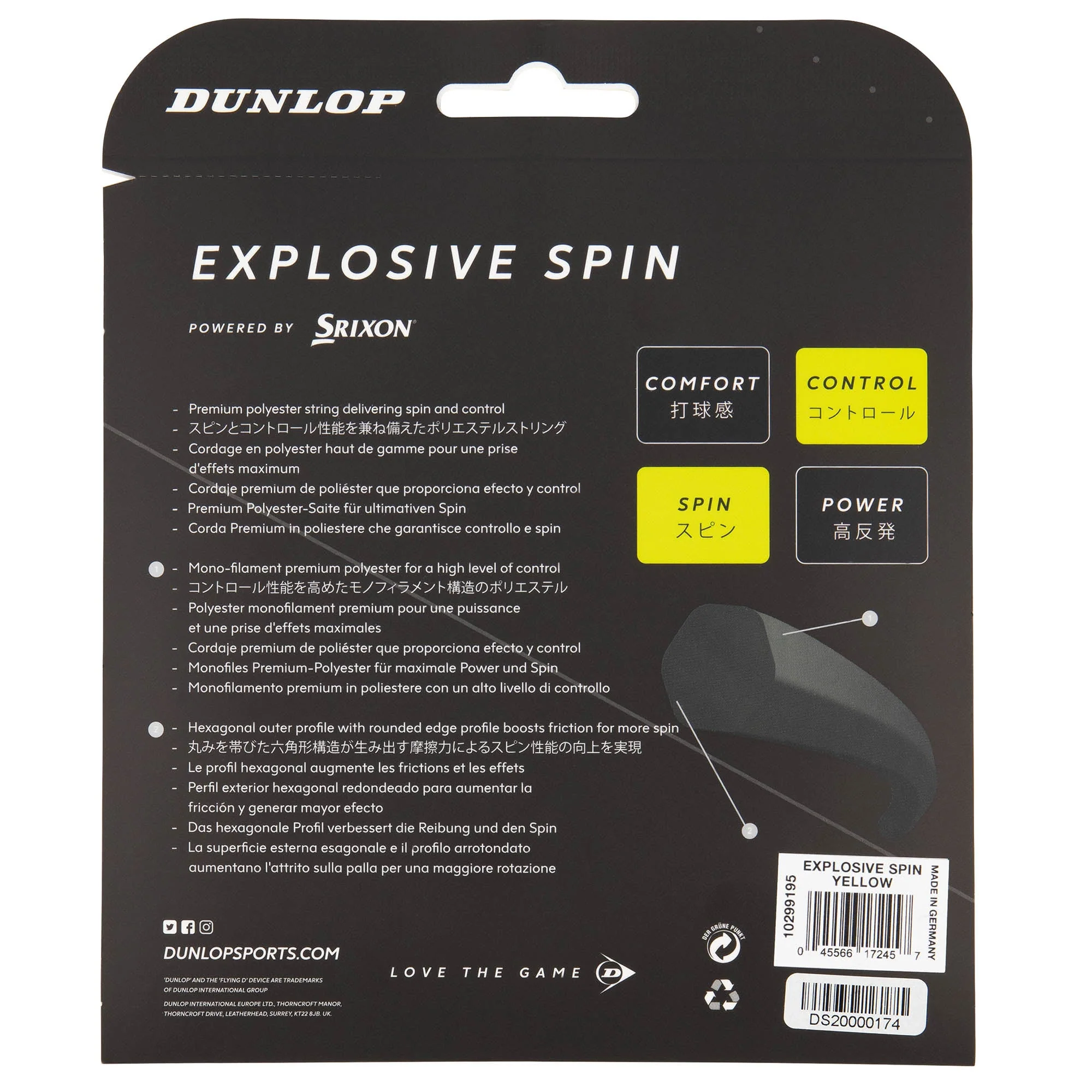 Dunlop Explosive Spin Tennis String Set - Image 4