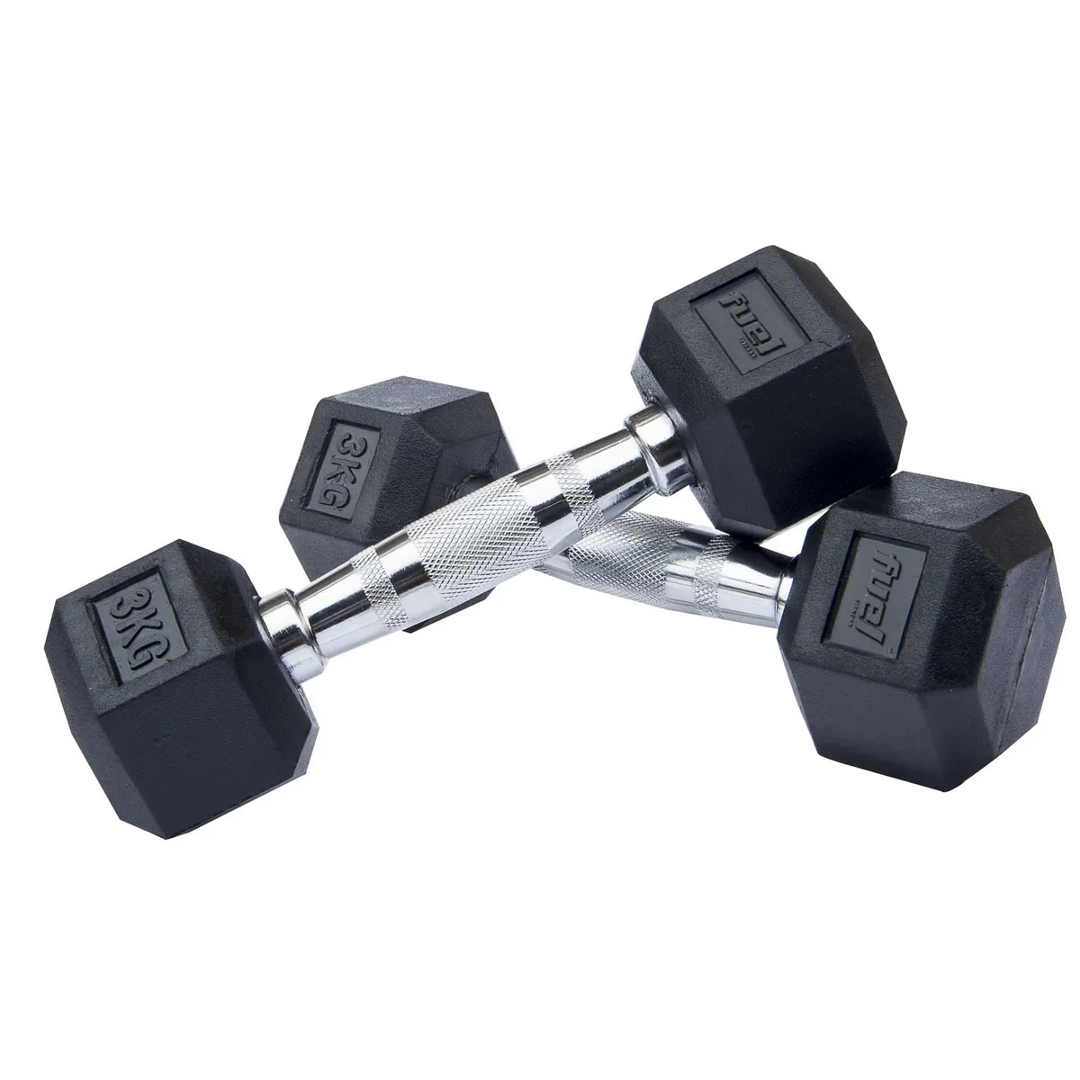 Fuel Fitness Rubber Hex Dumbbells - Image 3