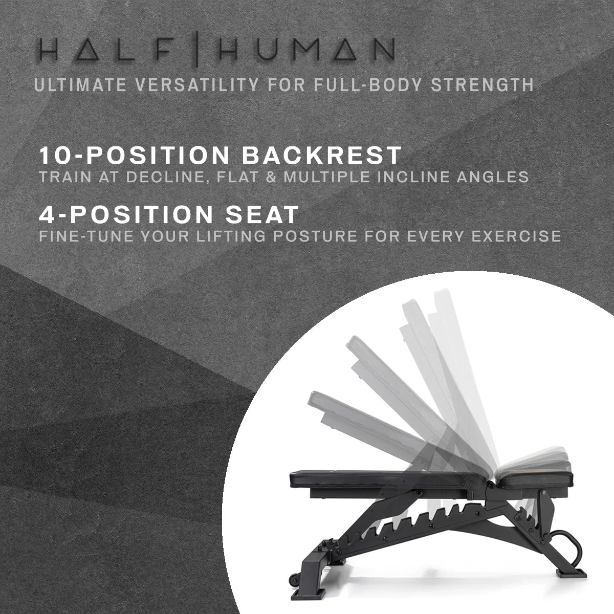 Half Human 3 Way Adjustable FID Utility Bench - Image 3