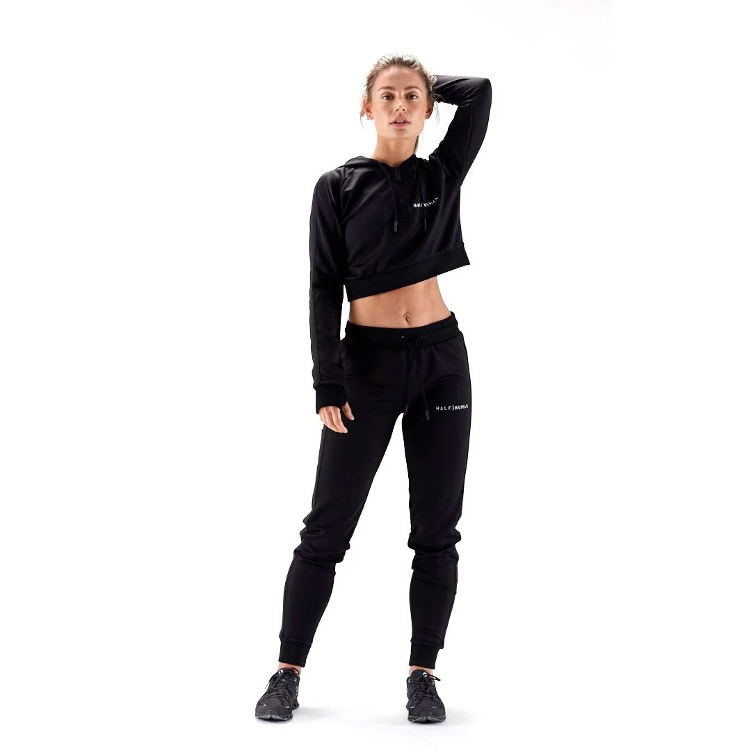 Half Human Ladies Cropped Poly Tracksuit Hoodie - Image 4