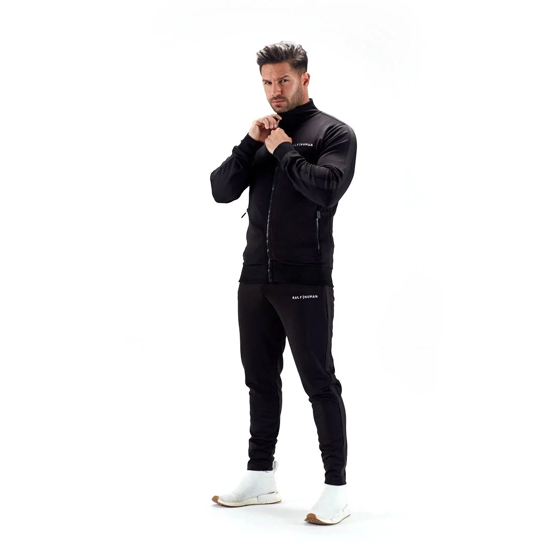 Half Human Mens Poly Tapered Tracksuit Joggers - Image 3