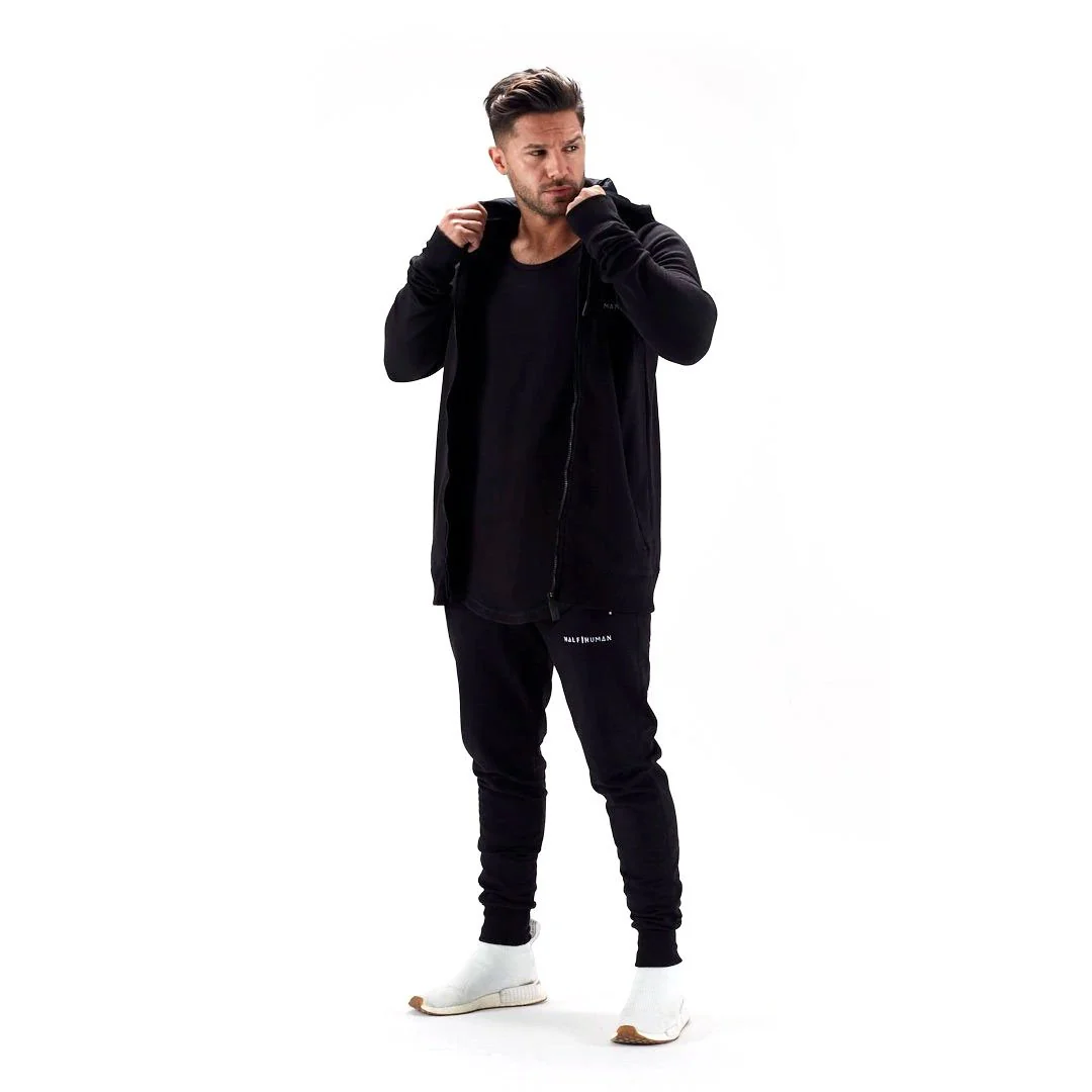 Half Human Mens Zip Hoodie - Image 3