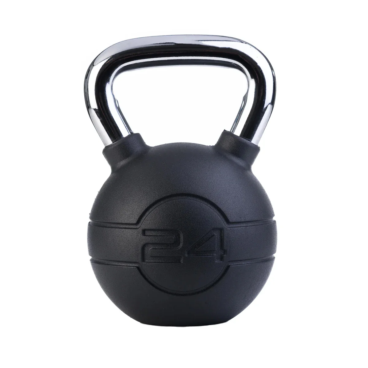 Jordan Black Rubber Kettlebell with Chrome Handle - Image 10