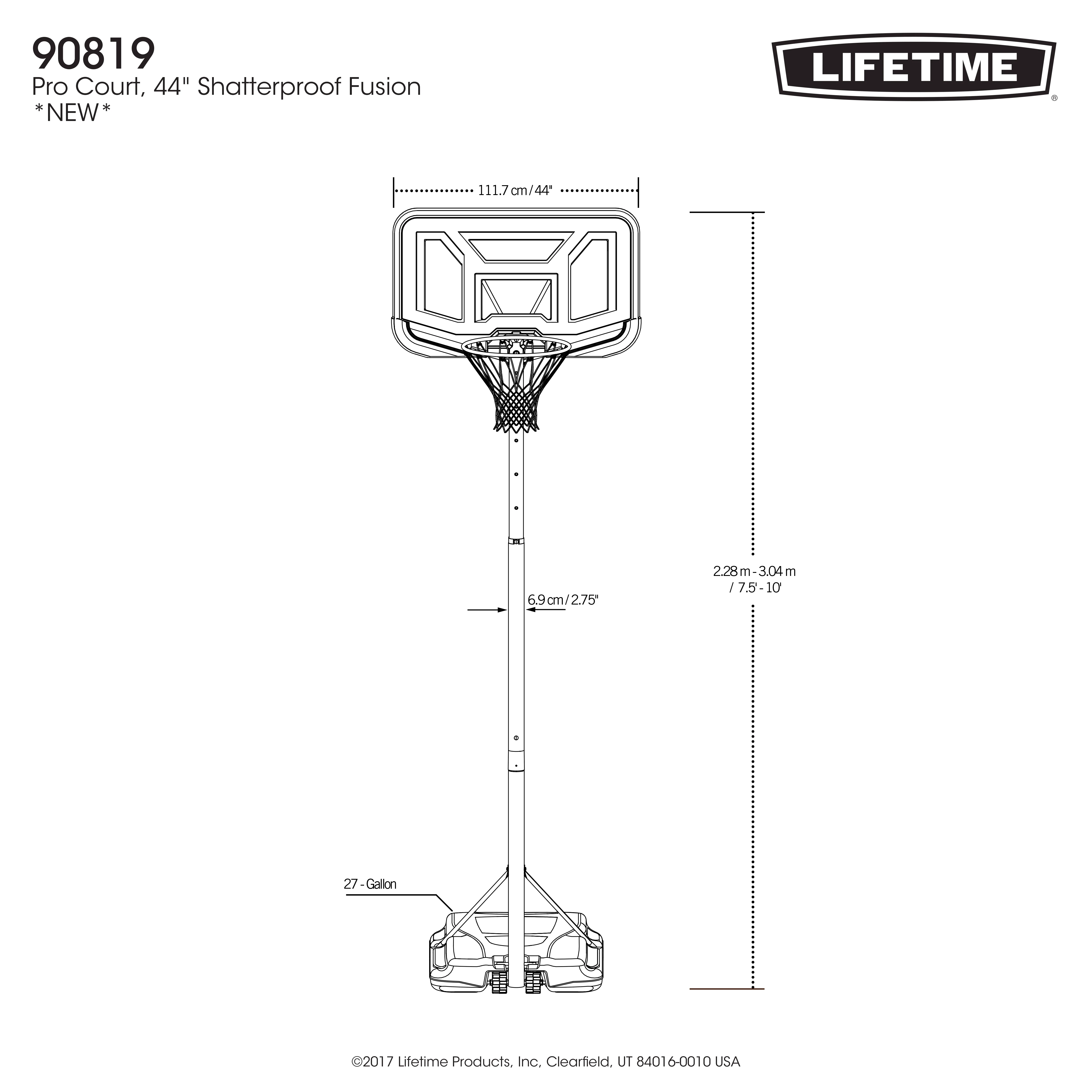 Lifetime Pro Court 44 inch Basketball System - Image 8