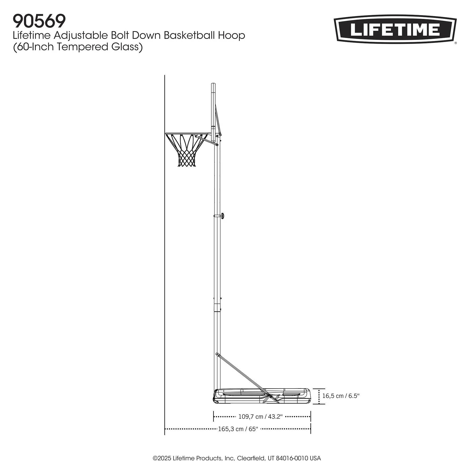 Lifetime Pro Court 44 inch Basketball System - Image 9