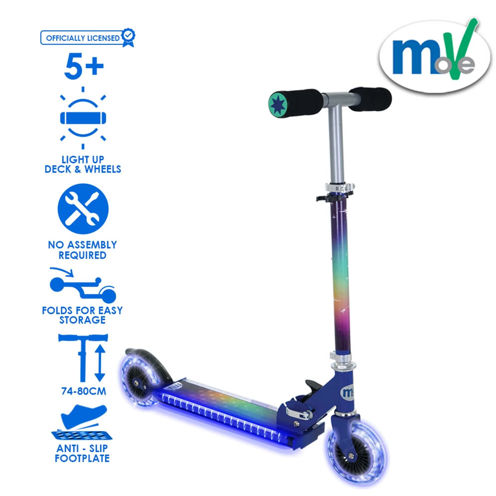 MoVe Electro-lite Nova Folding In-line Scooter with Light Up Wheels - Image 2