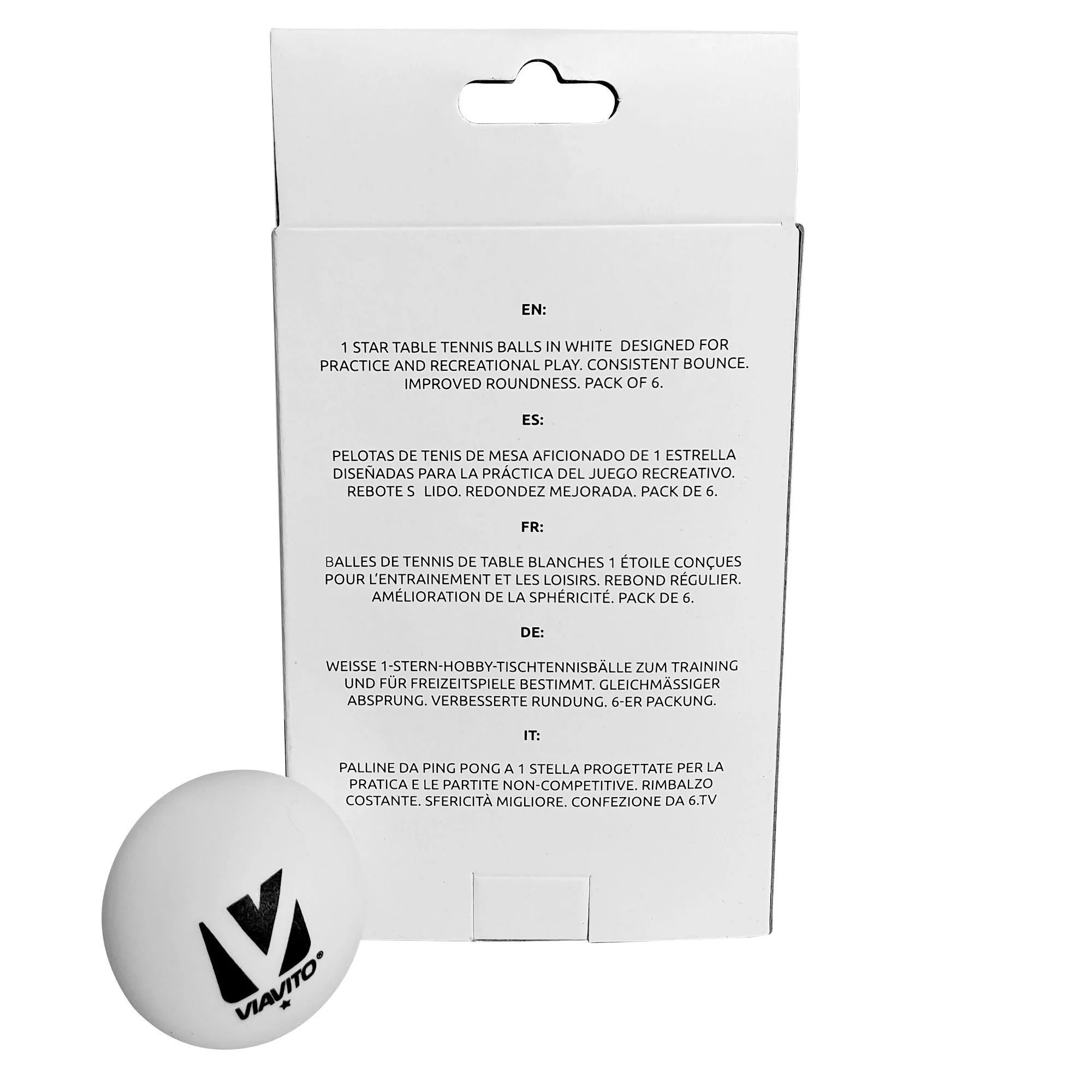 Viavito Surefire 1 Star Table Tennis Balls - Pack of 6 - Image 3