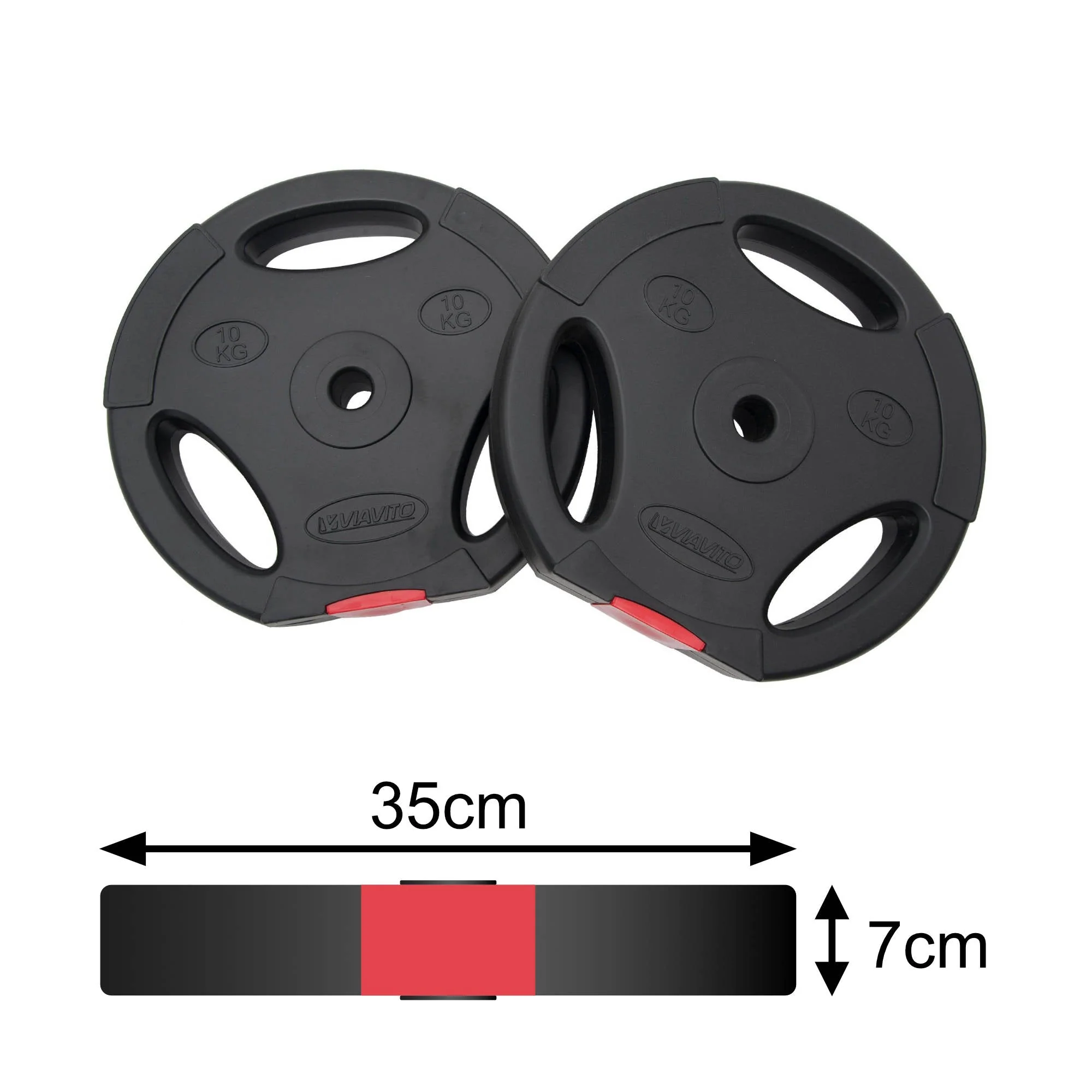 Viavito Tri Grip Vinyl Standard Weight Plates - Image 11