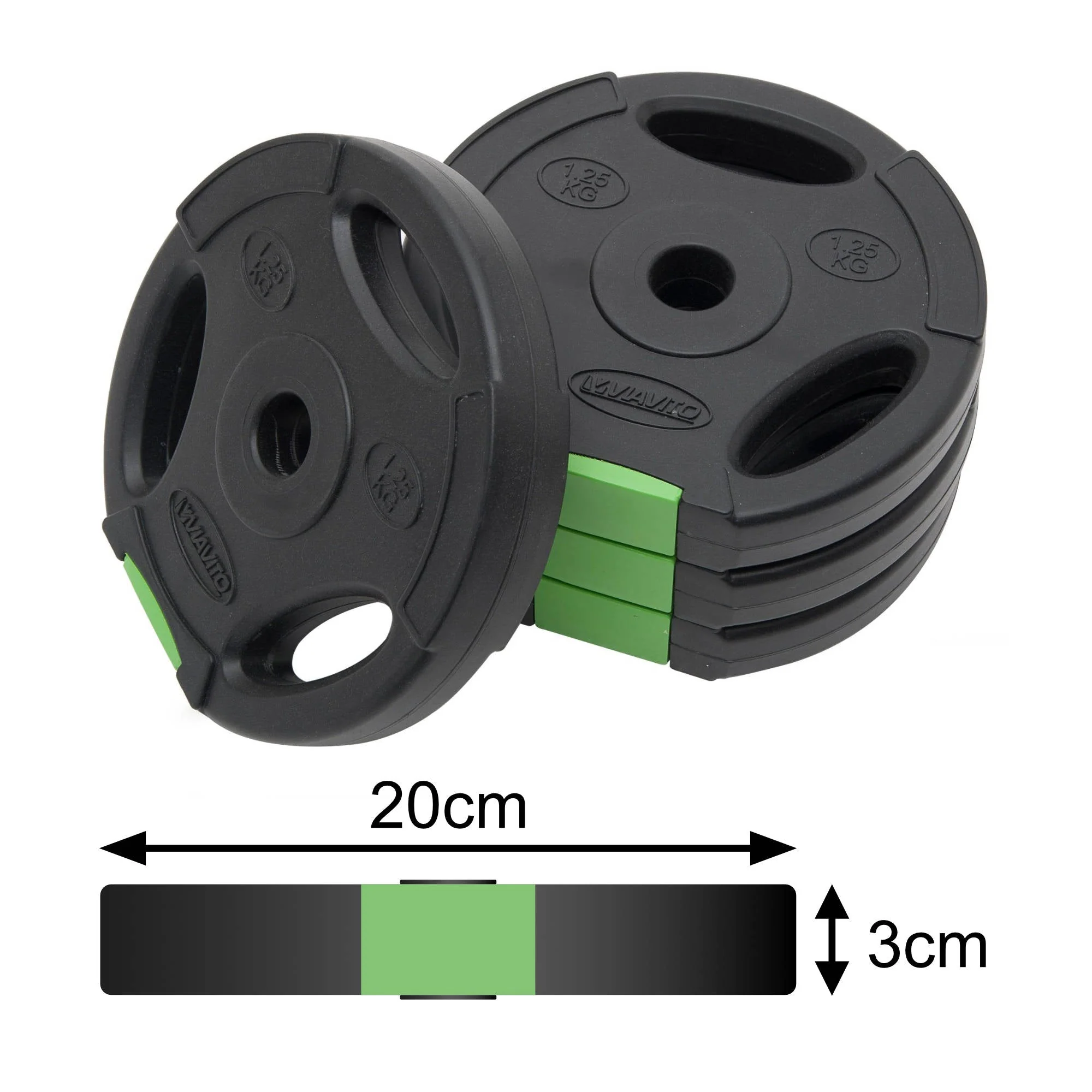Viavito Tri Grip Vinyl Standard Weight Plates - Image 5