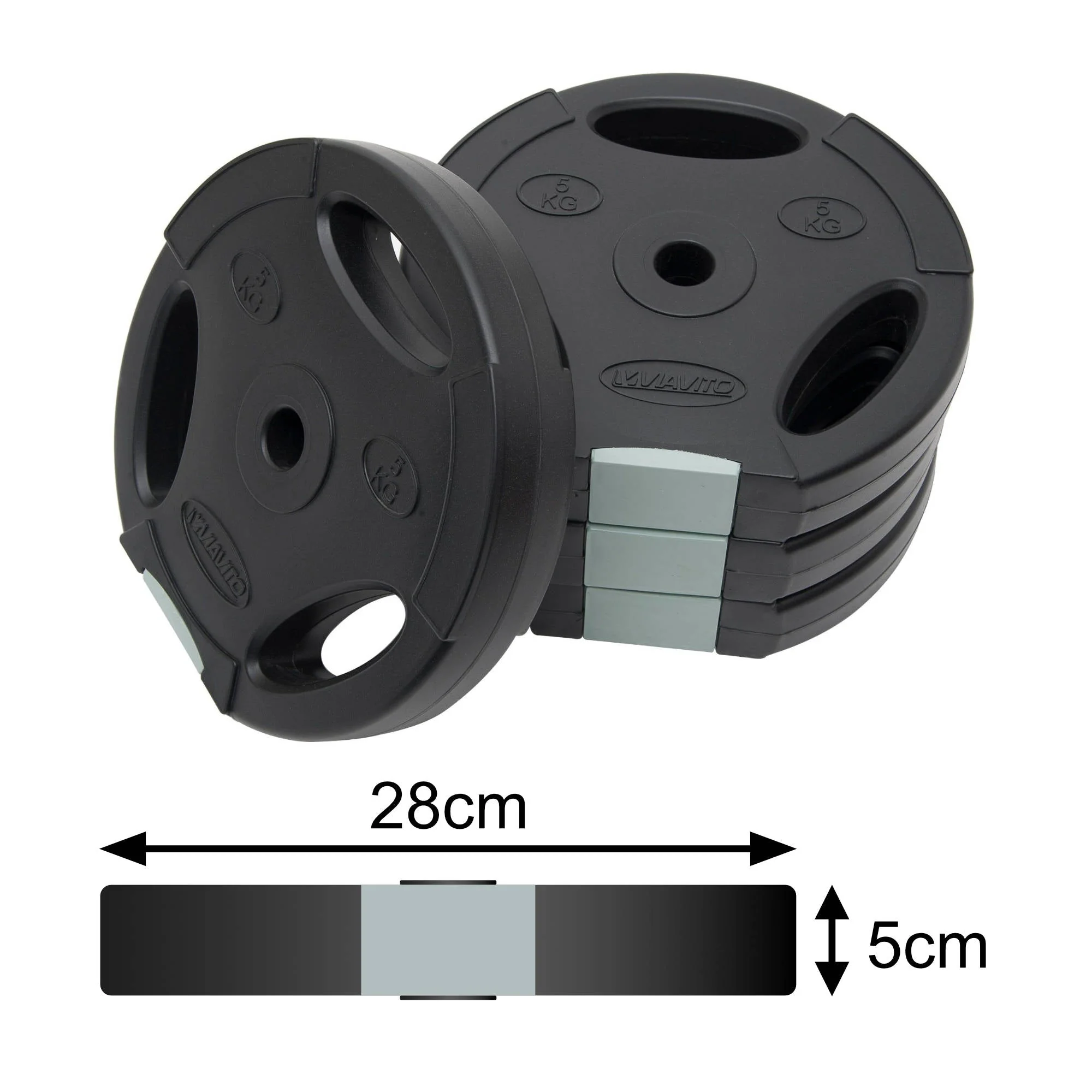 Viavito Tri Grip Vinyl Standard Weight Plates - Image 9